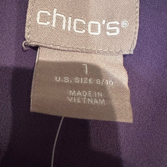 CHICOS WOMENS SIZE 1 PURPLE BLOUSE NEW US SIZE 8/10 - Picture 5 of 8